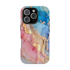 Pink & Blue Marbled MagSafe Phone case