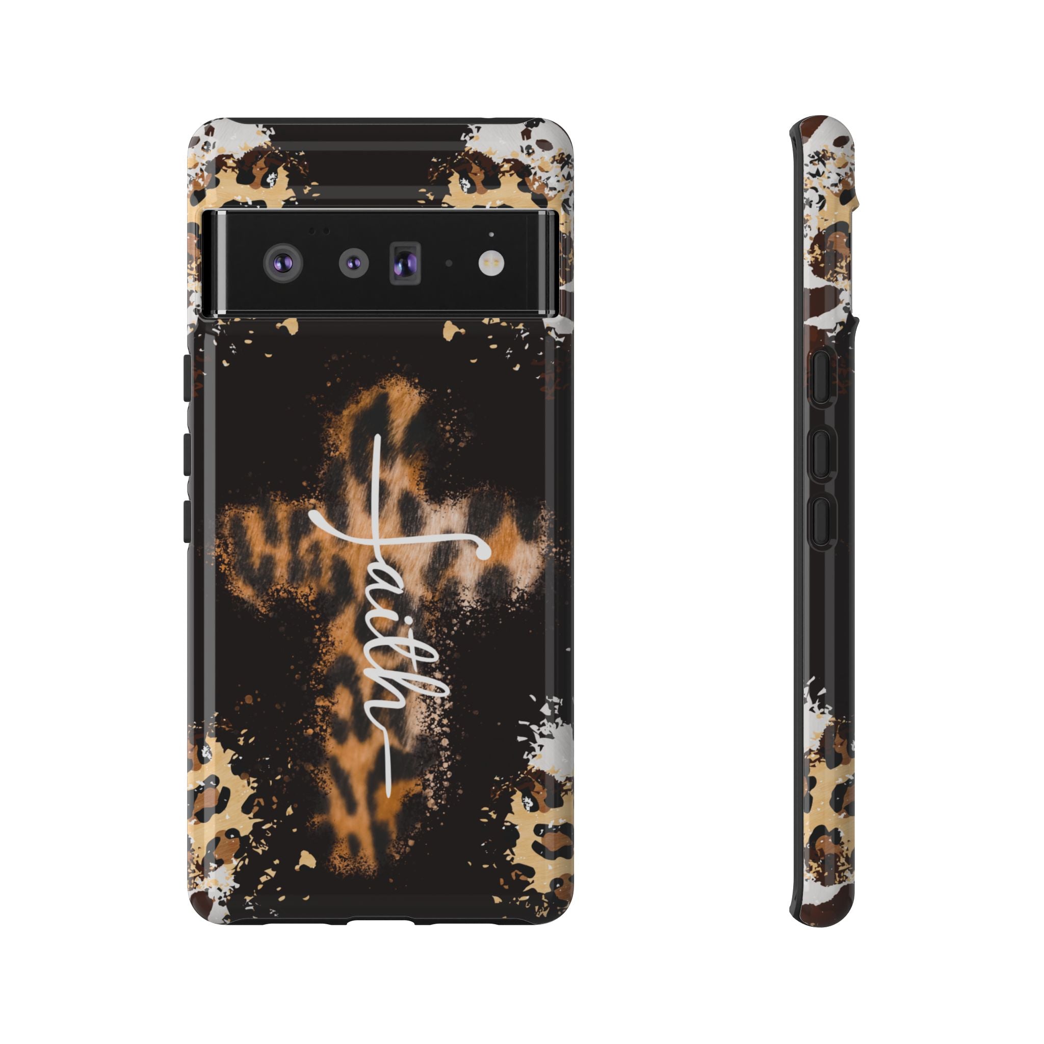 Faith Leopard Cross Non MagSafe Phone Case