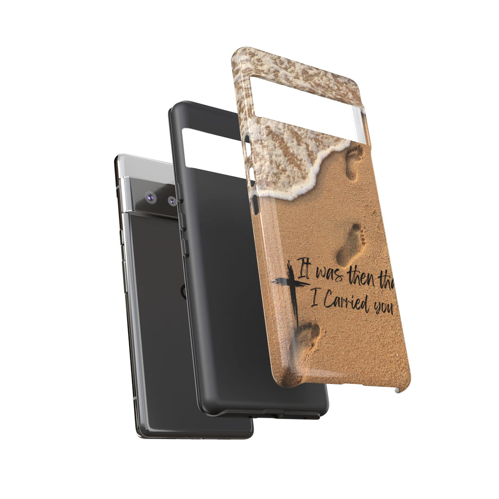Footprints in the sand phone case