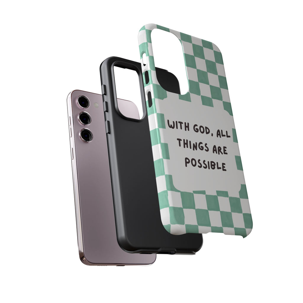 "With God, All Things Are Possible" Non MagSafe Phone Case
