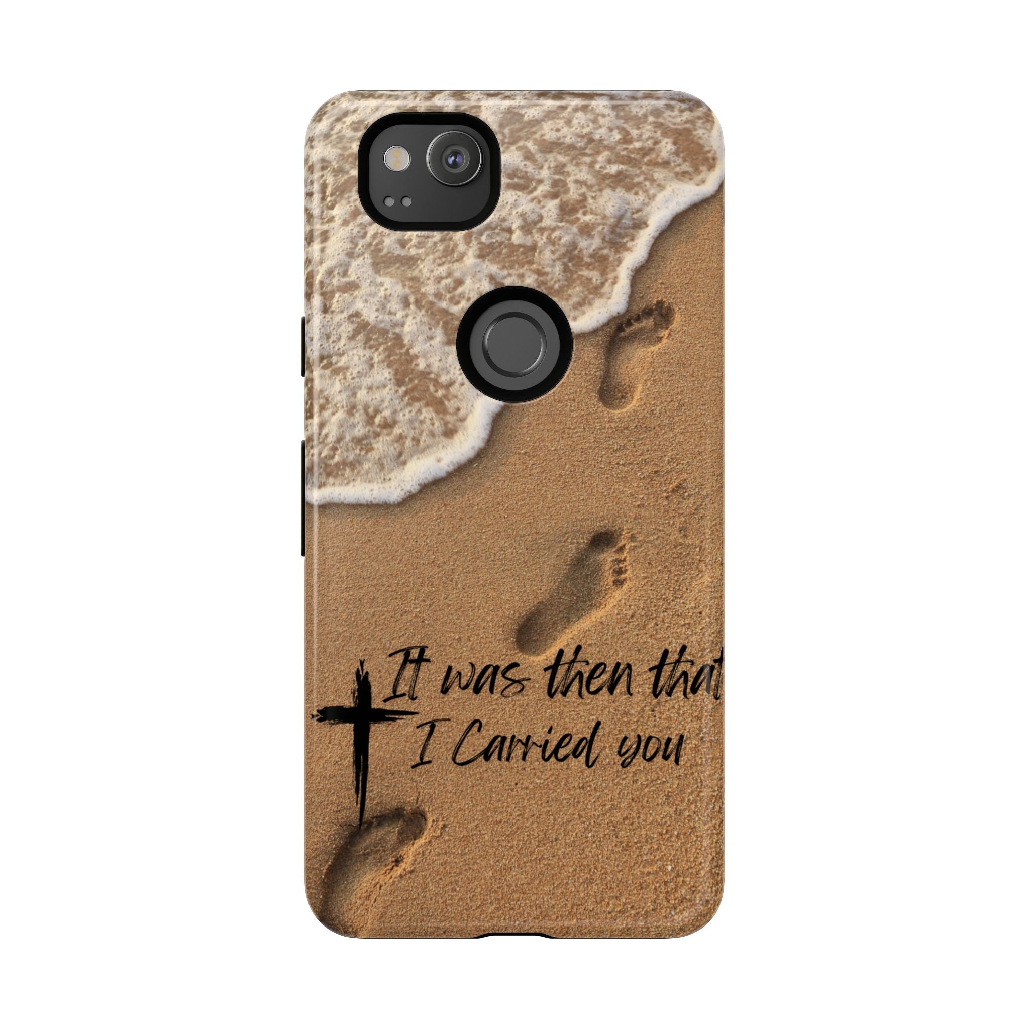 Footprints in the sand phone case
