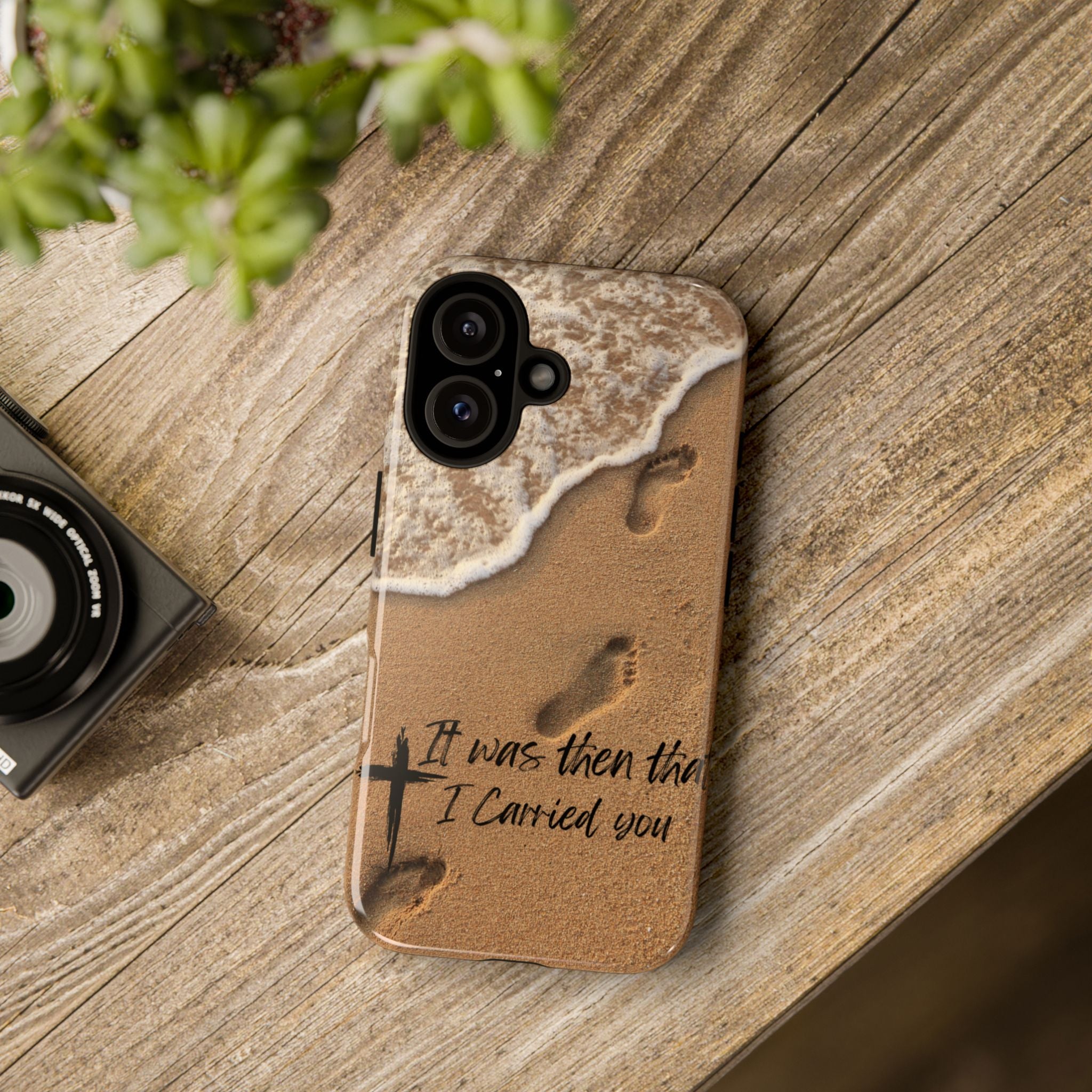 Footprints in the sand phone case