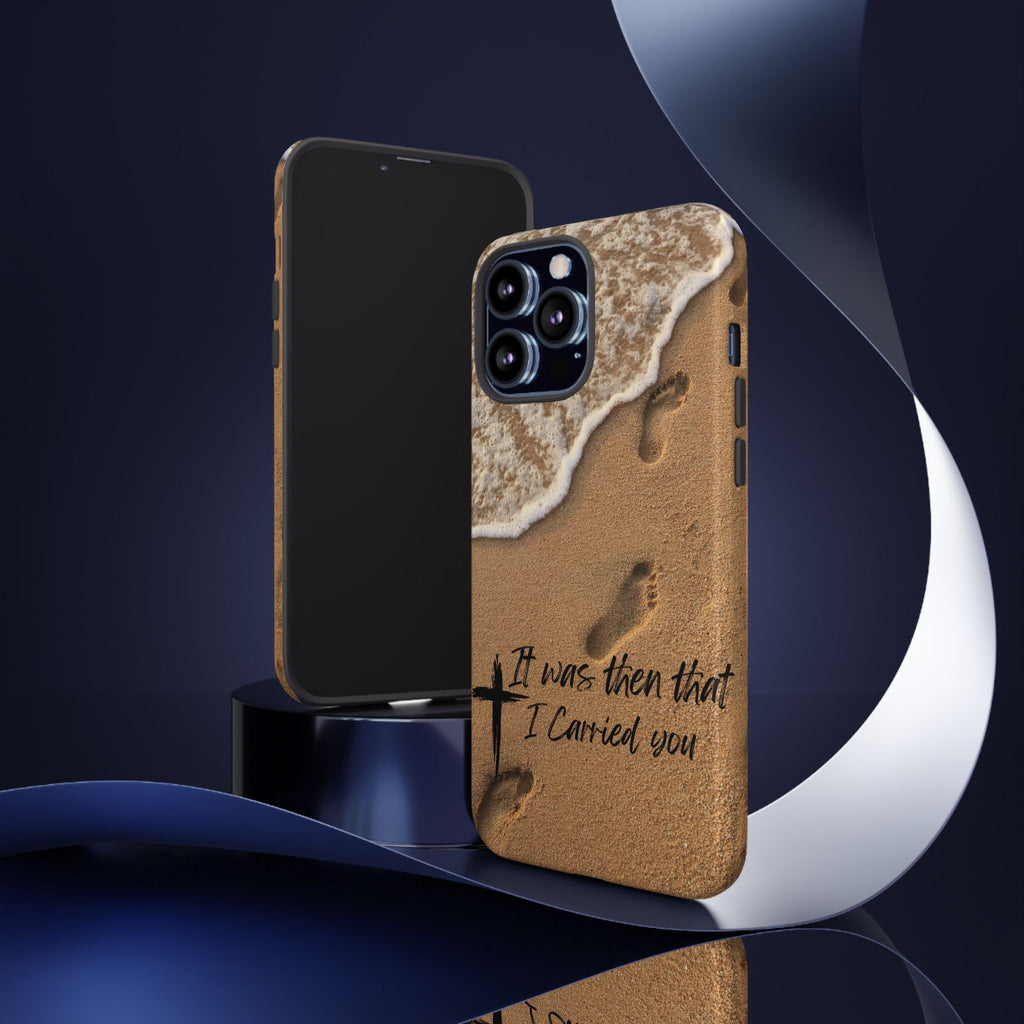Footprints in the sand phone case