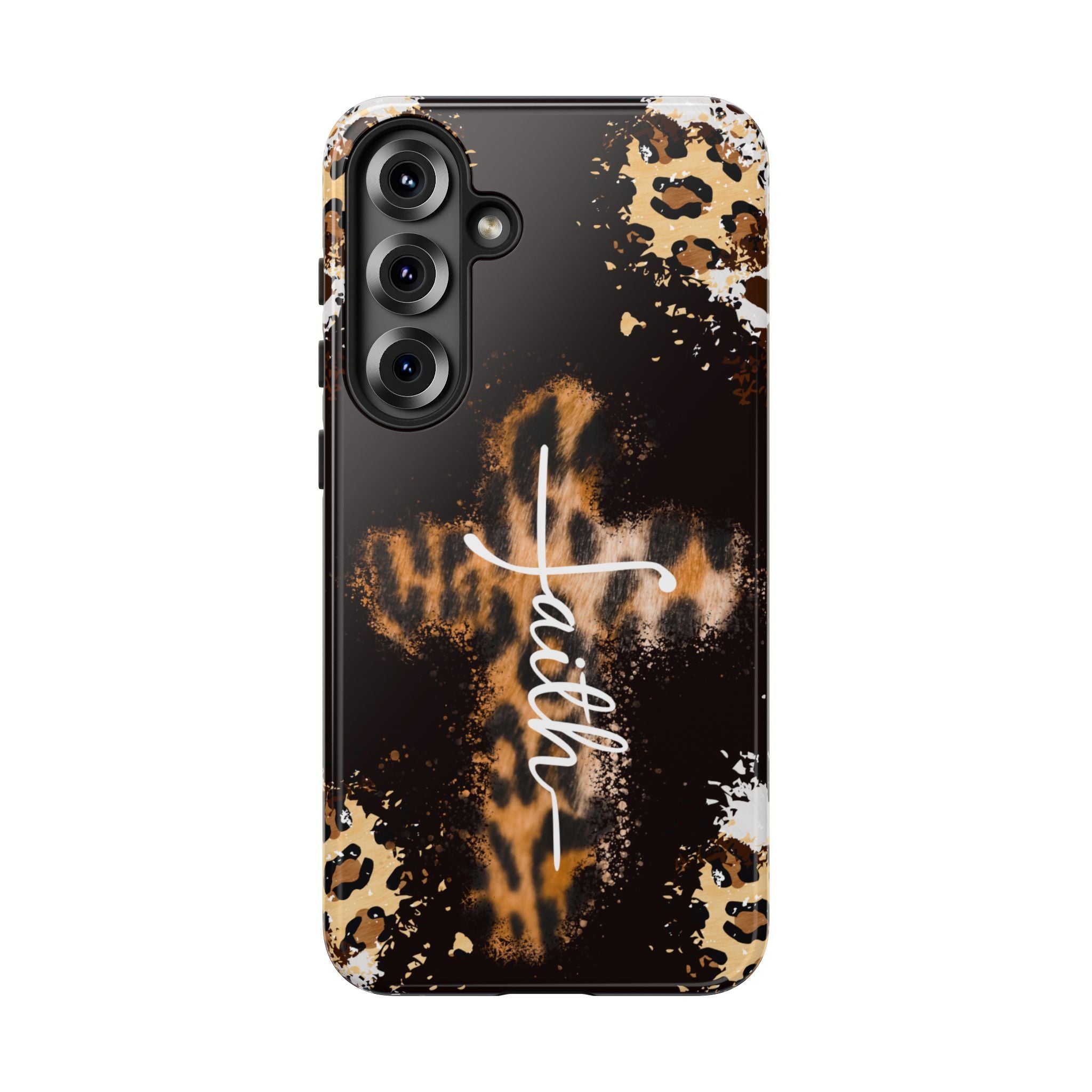 Faith Leopard Cross Non MagSafe Phone Case
