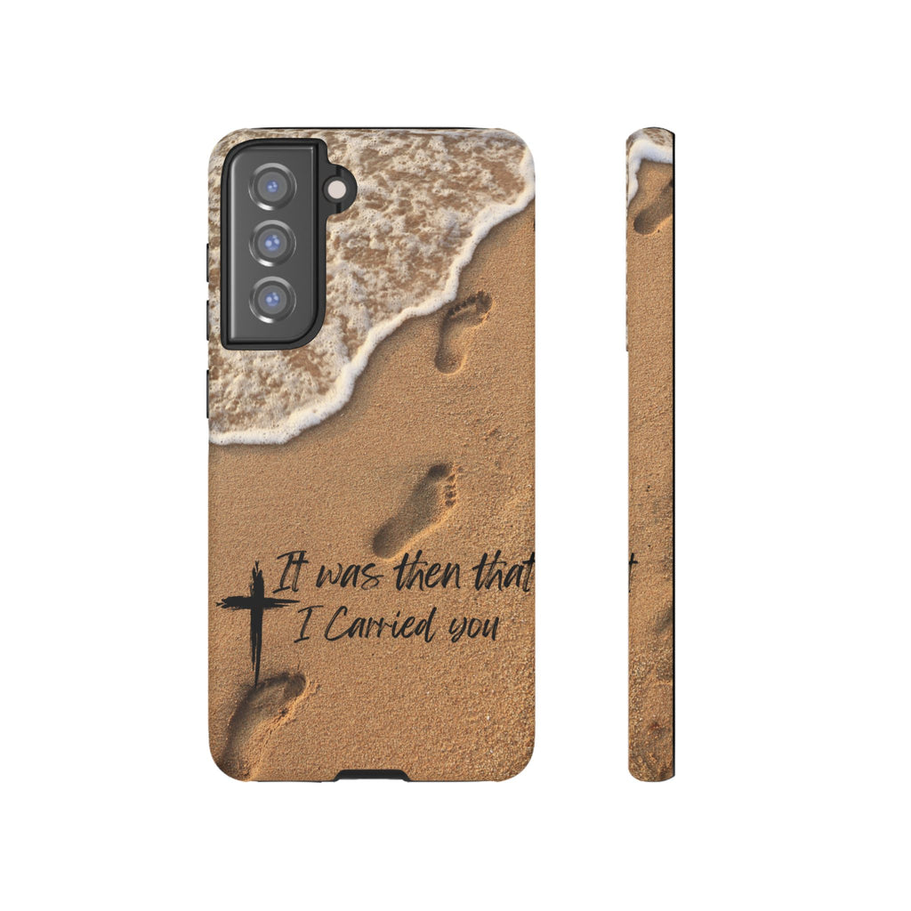 Footprints in the sand phone case