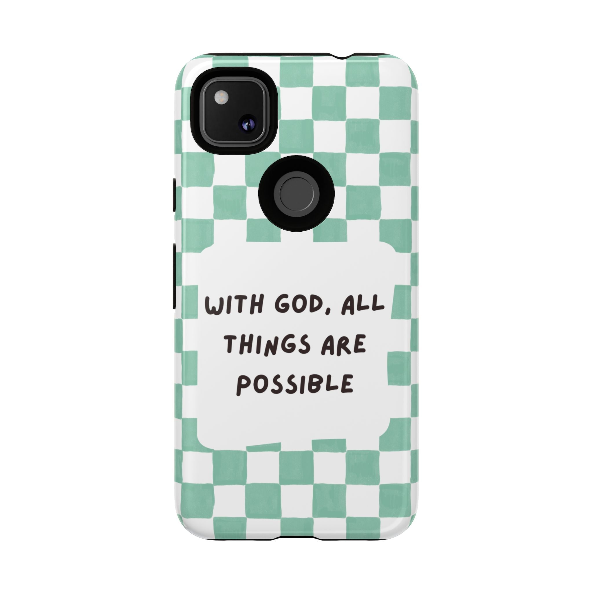 "With God, All Things Are Possible" Non MagSafe Phone Case