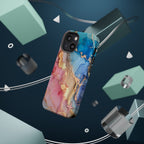 Pink & Blue Marbled MagSafe Phone case