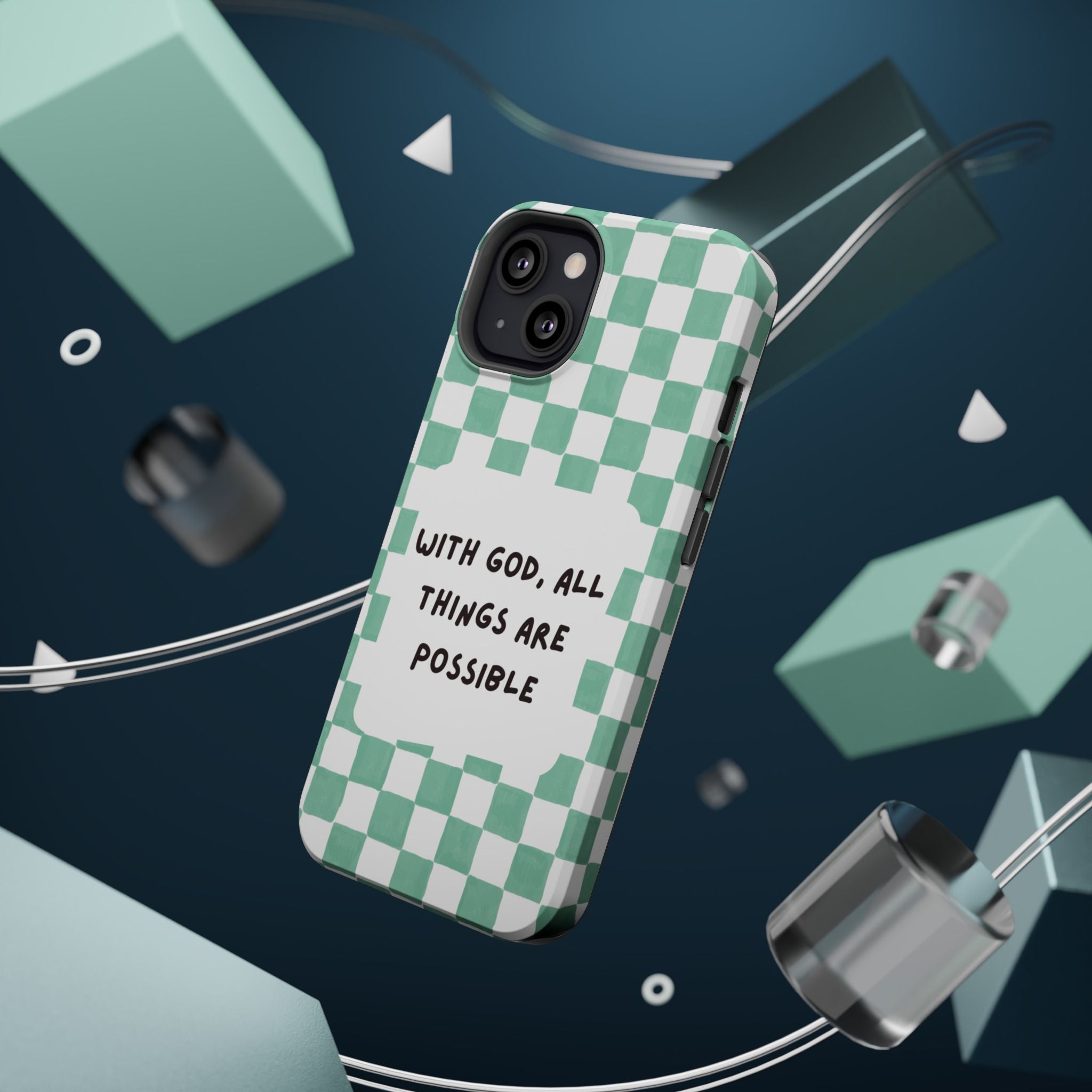 'With God' Checkered Phone Case