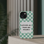 'With God' Checkered Phone Case