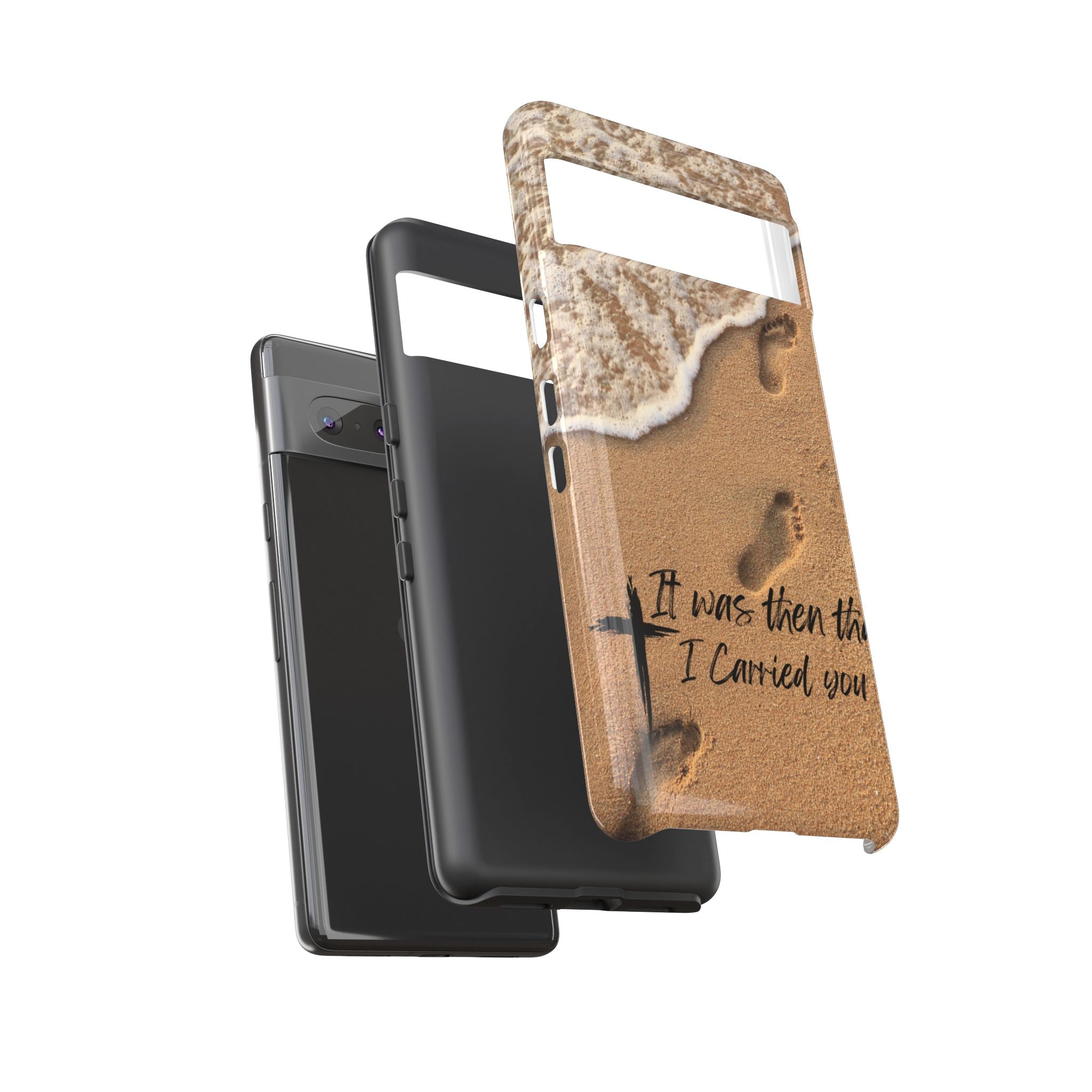 Footprints in the sand phone case