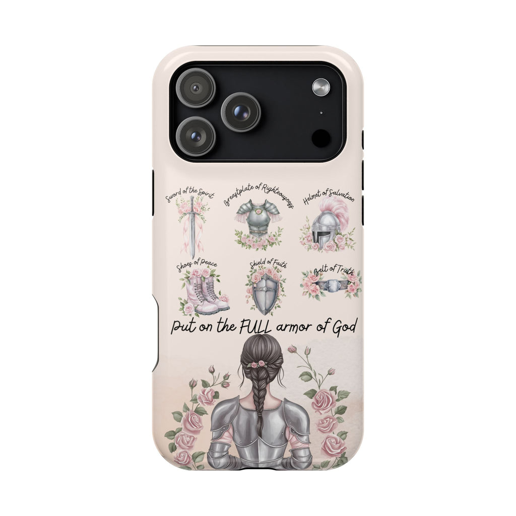 Armor of God Phone Case (dark hair, light skinned woman)