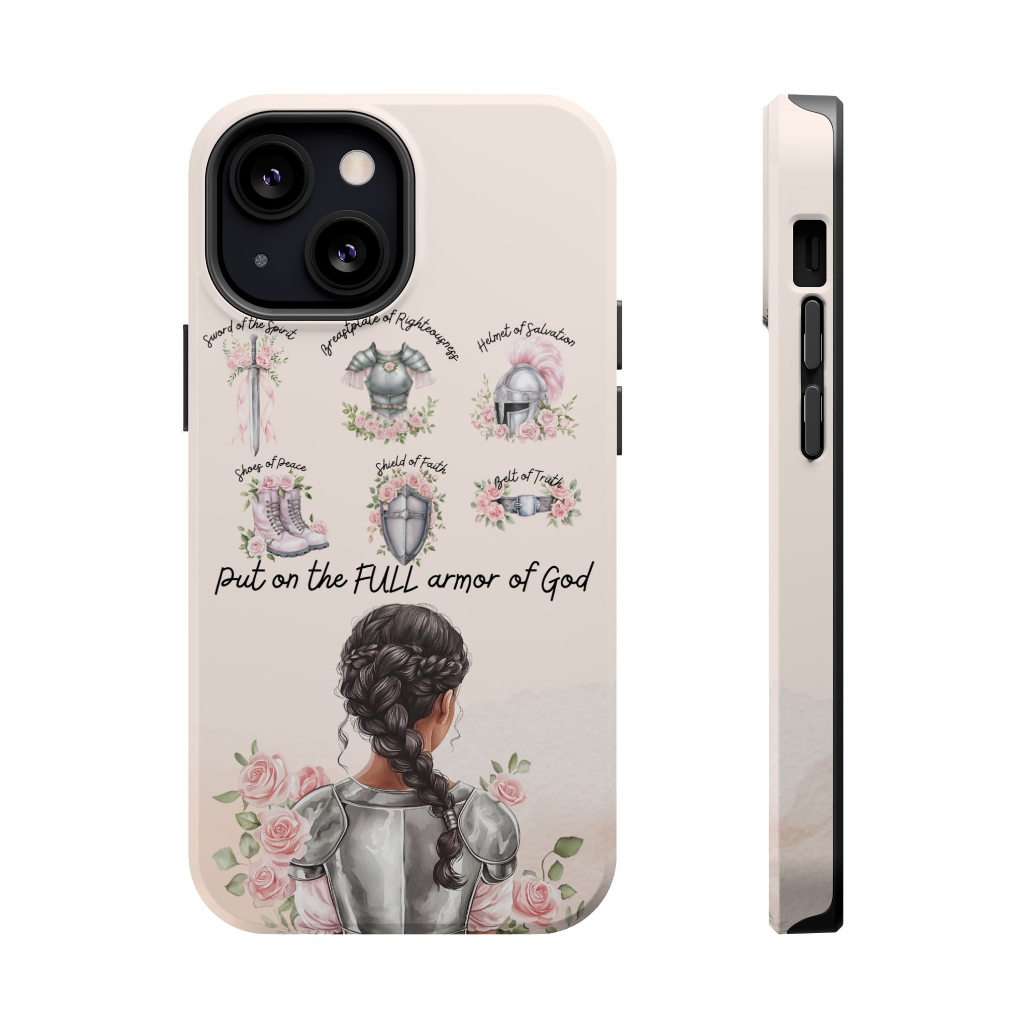 Armor of God (Dark haired woman) phone case