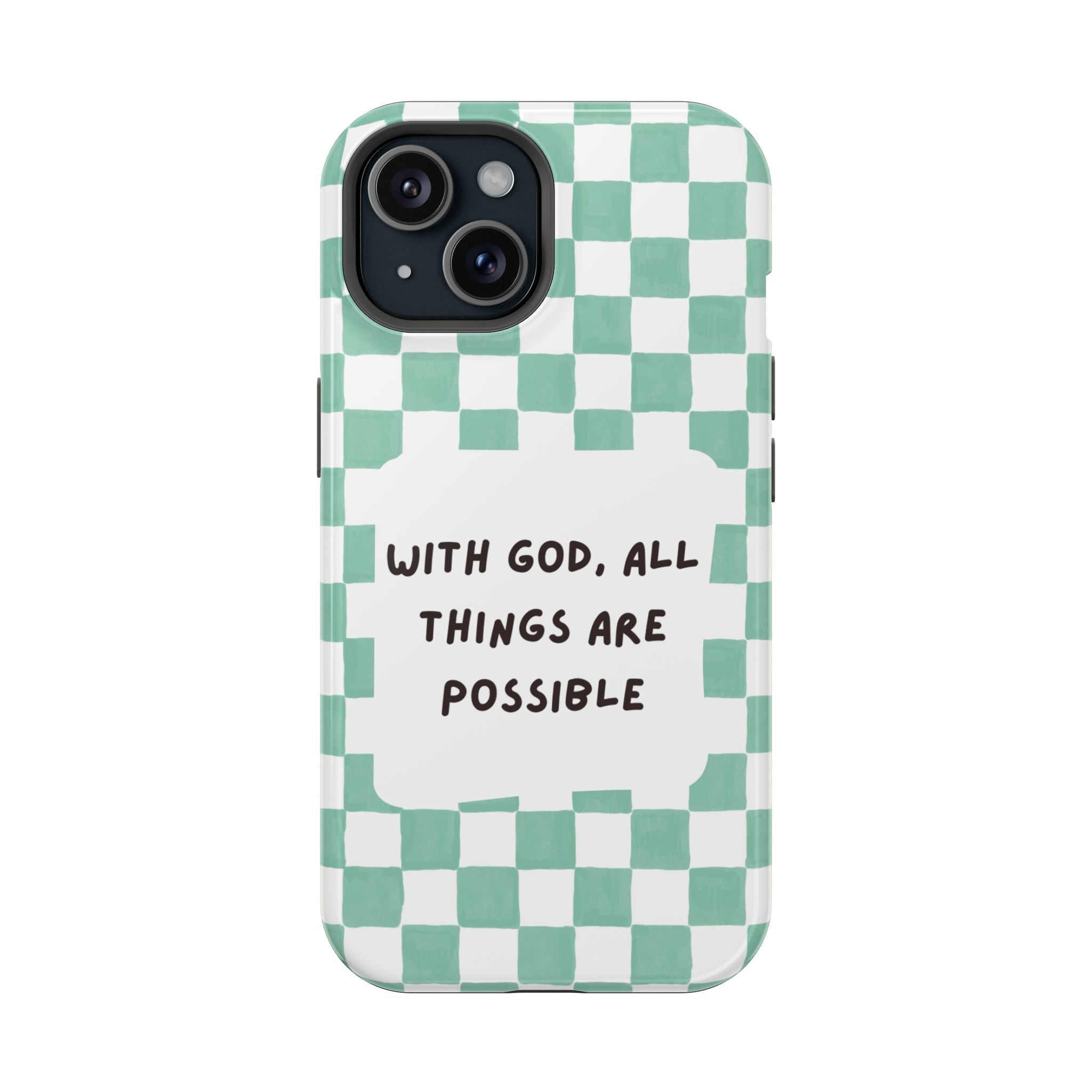 'With God' Checkered Phone Case