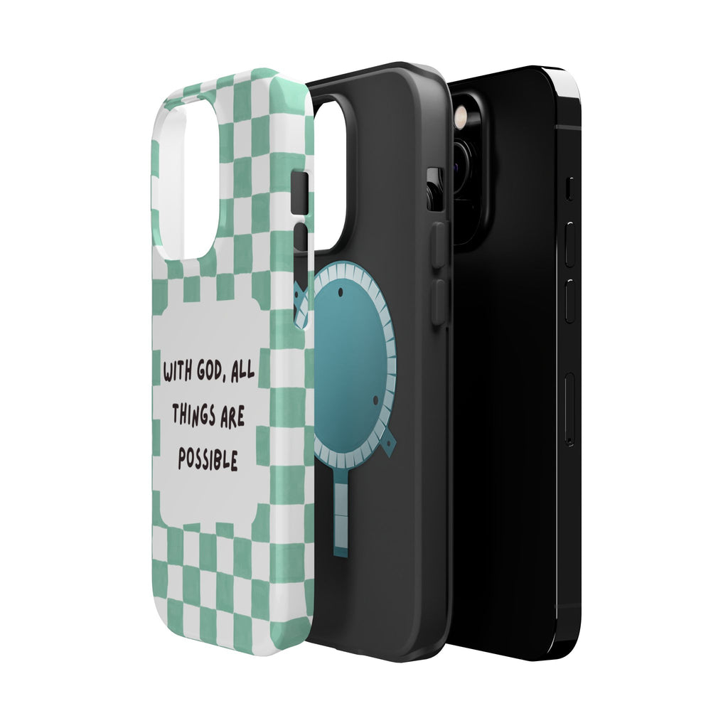 'With God' Checkered Phone Case