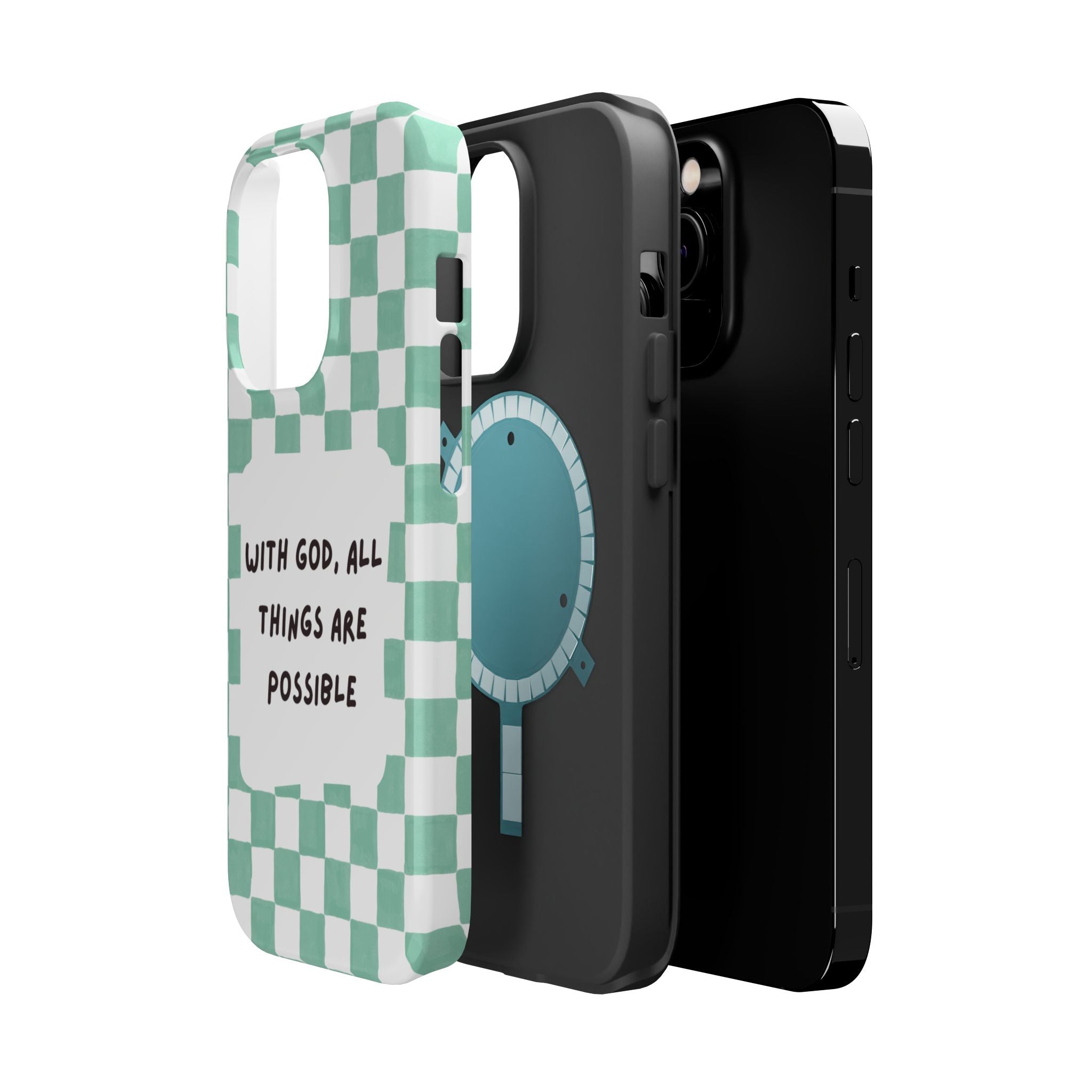 'With God' Checkered Phone Case