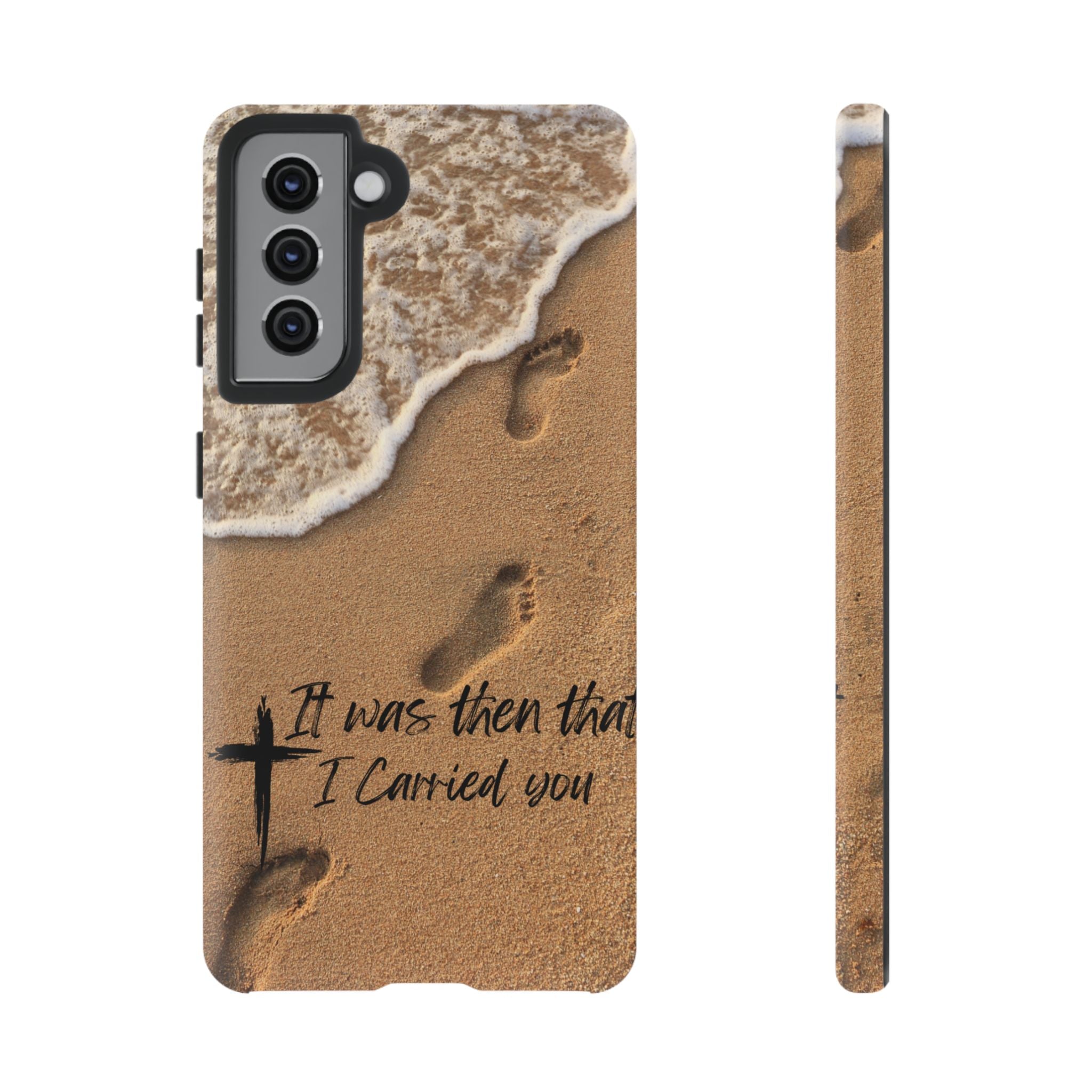 Footprints in the sand phone case