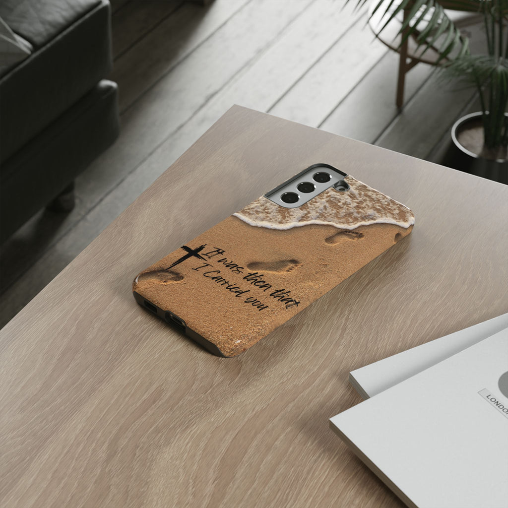 Footprints in the sand phone case