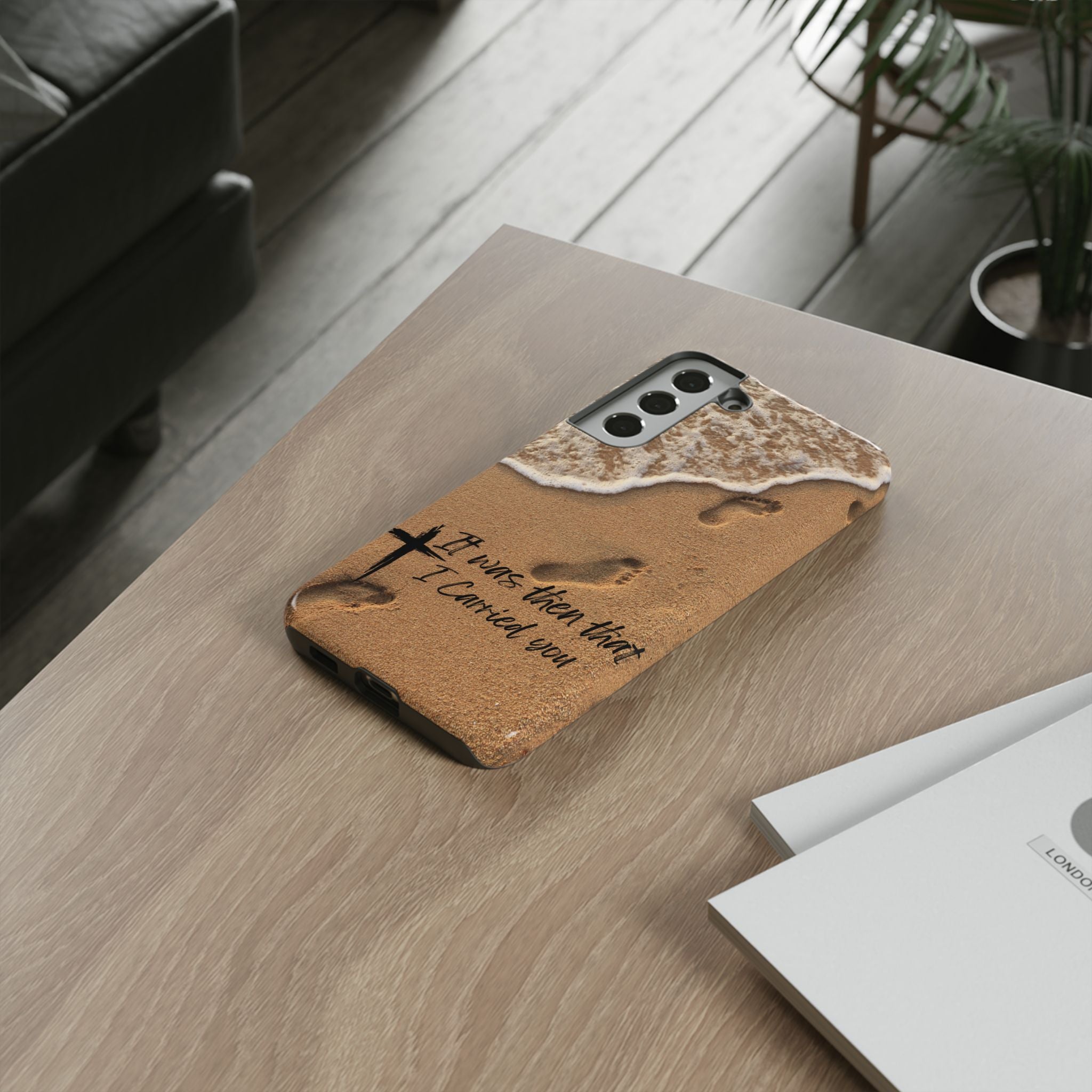 Footprints in the sand phone case