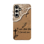 Footprints in the sand phone case