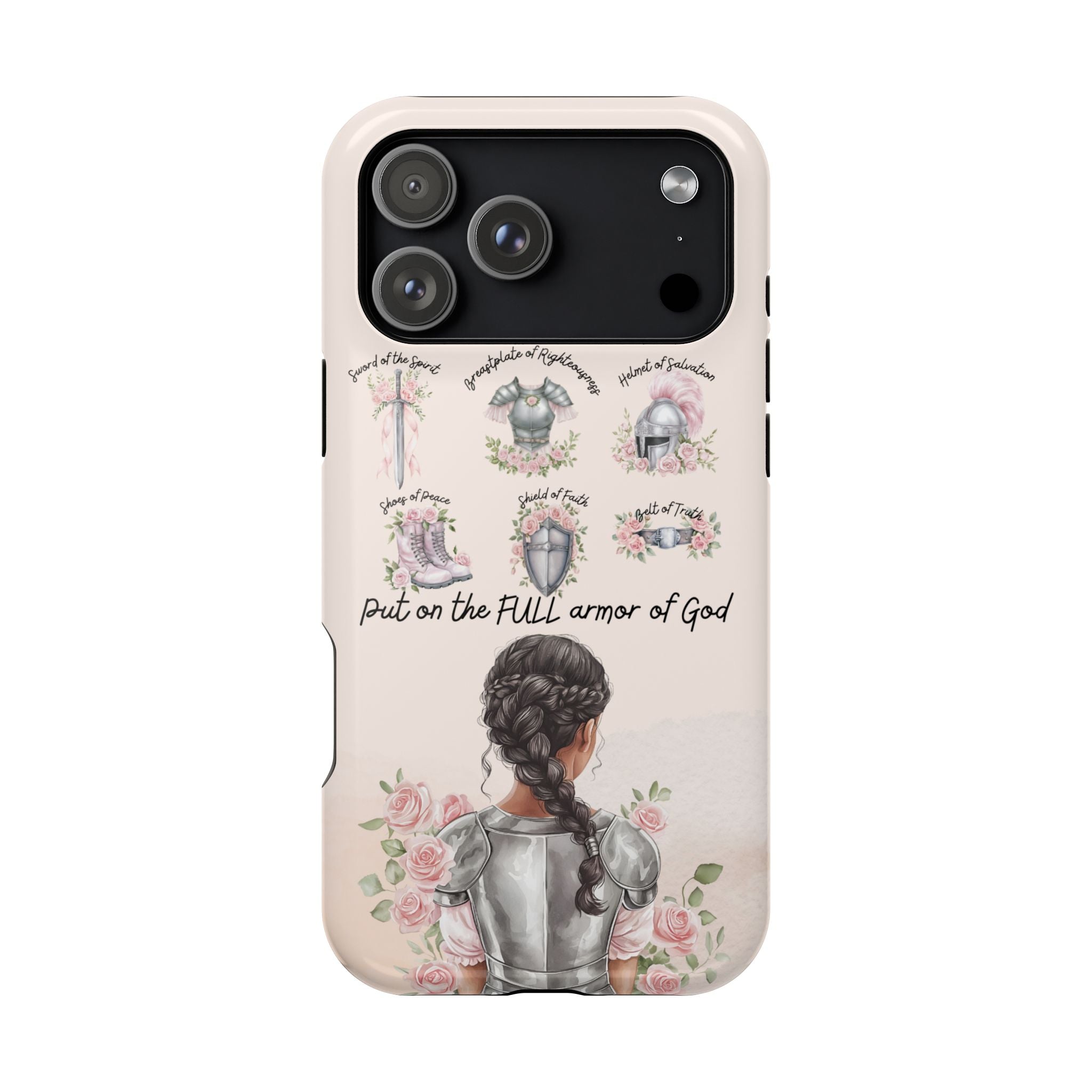 Armor of God (Dark haired woman) phone case