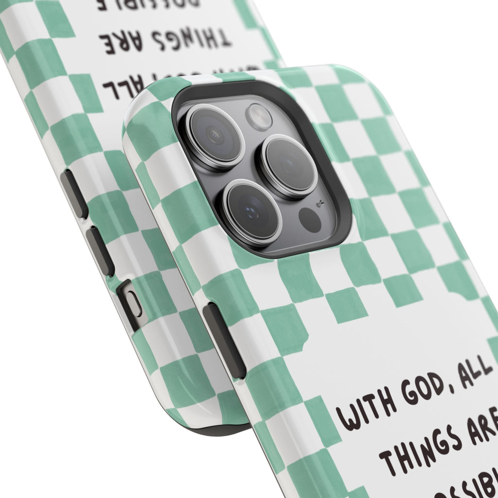 'With God' Checkered Phone Case