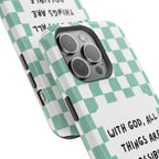 'With God' Checkered Phone Case