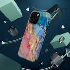 Pink & Blue Marbled MagSafe Phone case