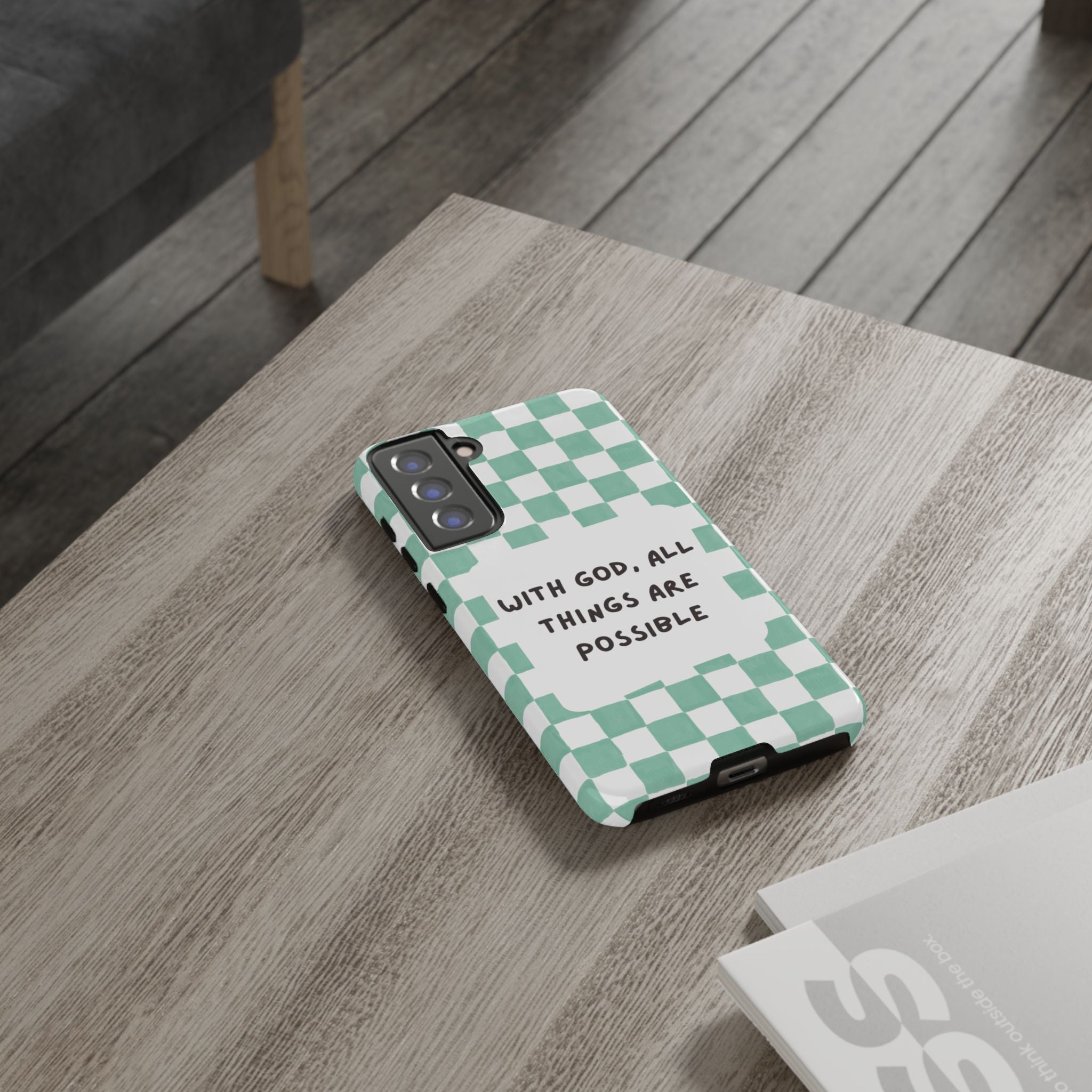 "With God, All Things Are Possible" Non MagSafe Phone Case