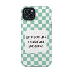 'With God' Checkered Phone Case