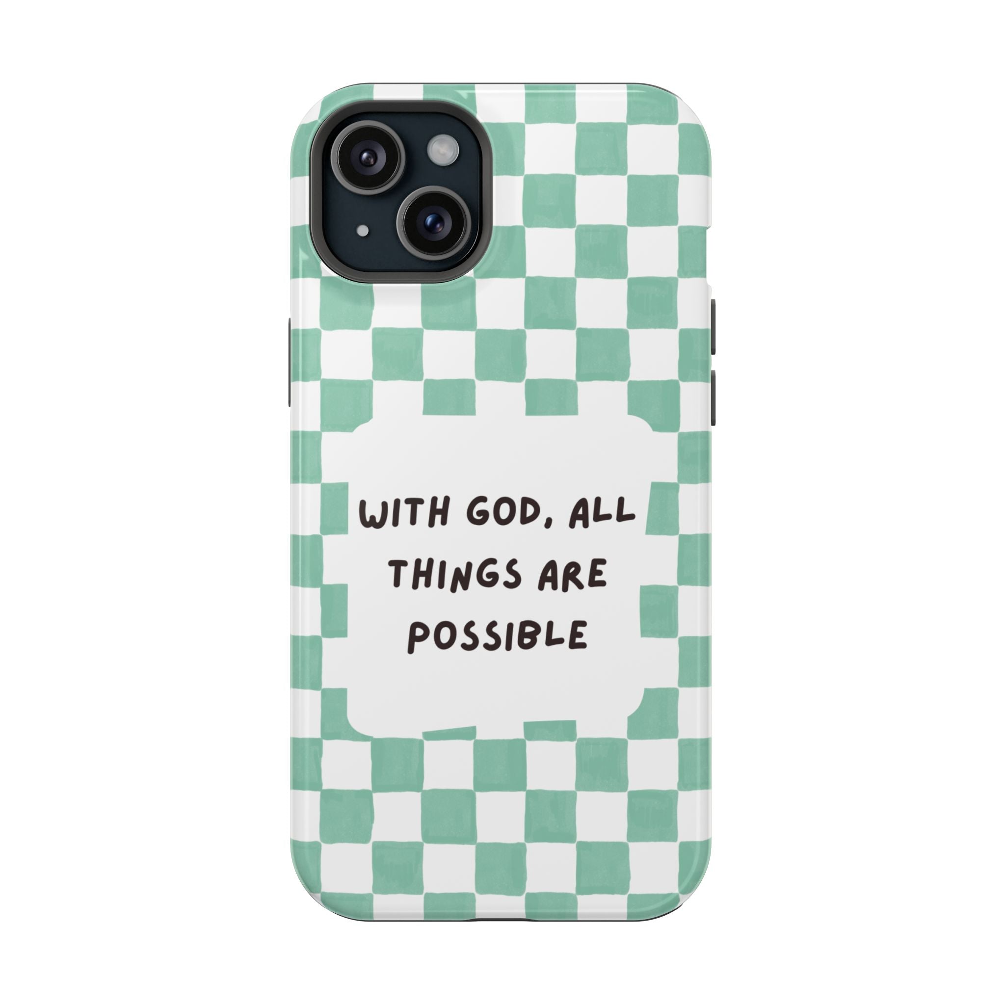 'With God' Checkered Phone Case
