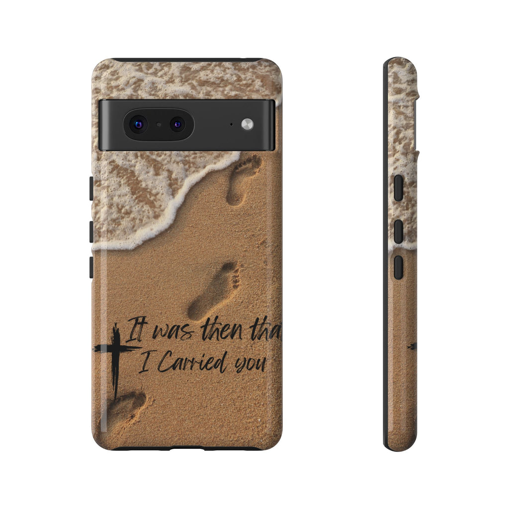 Footprints in the sand phone case
