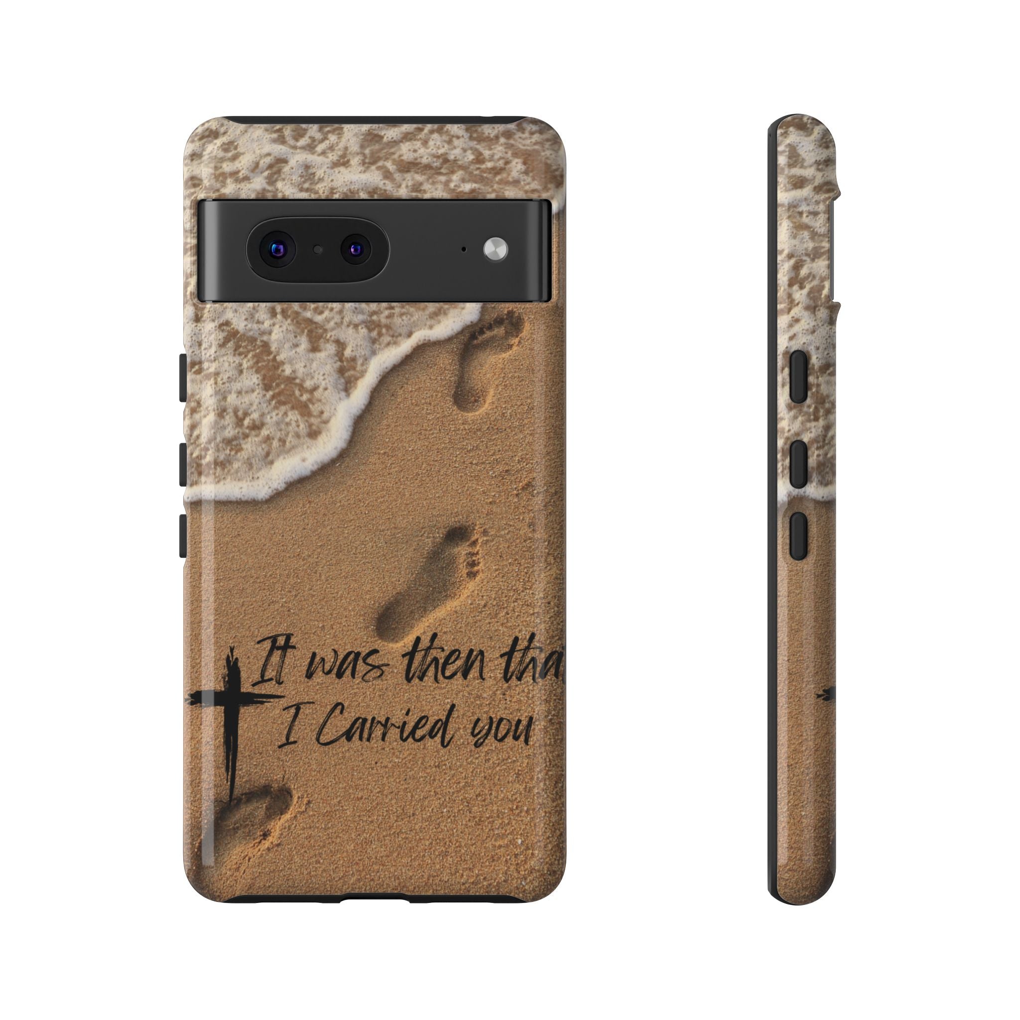 Footprints in the sand phone case