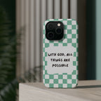 'With God' Checkered Phone Case