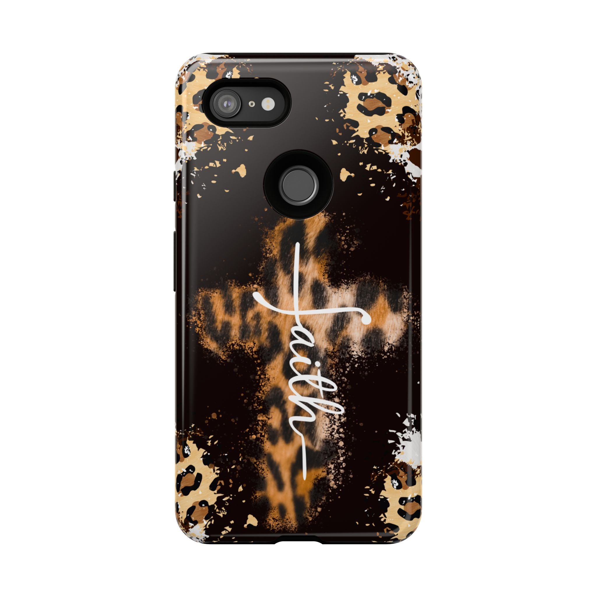 Faith Leopard Cross Non MagSafe Phone Case
