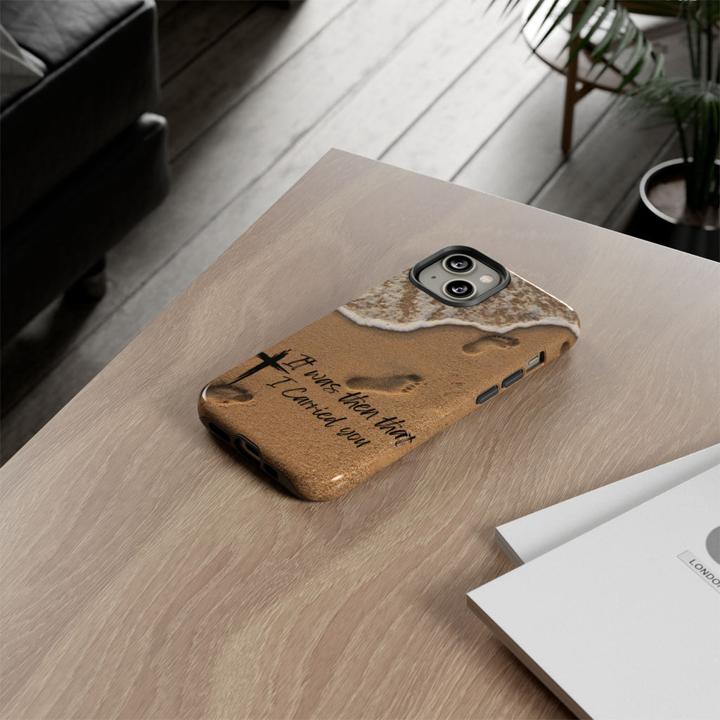 Footprints in the sand phone case