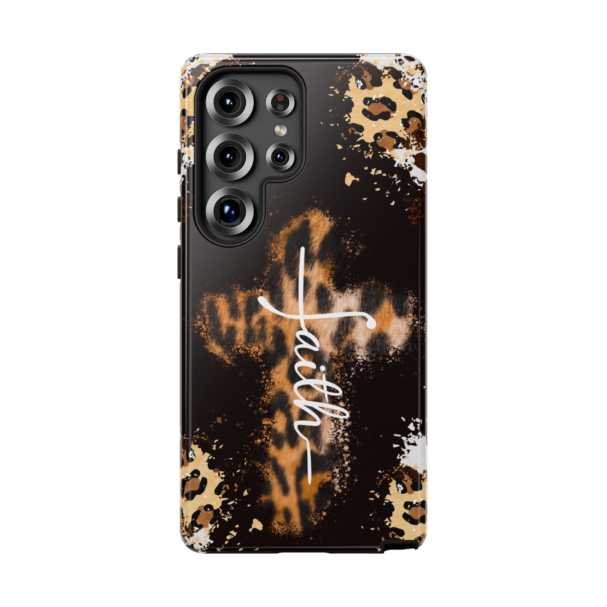 Faith Leopard Cross Non MagSafe Phone Case