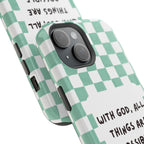 'With God' Checkered Phone Case
