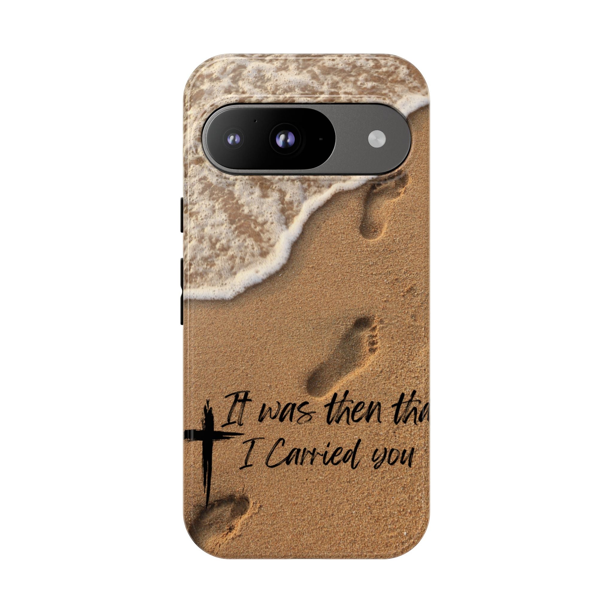 Footprints in the sand phone case