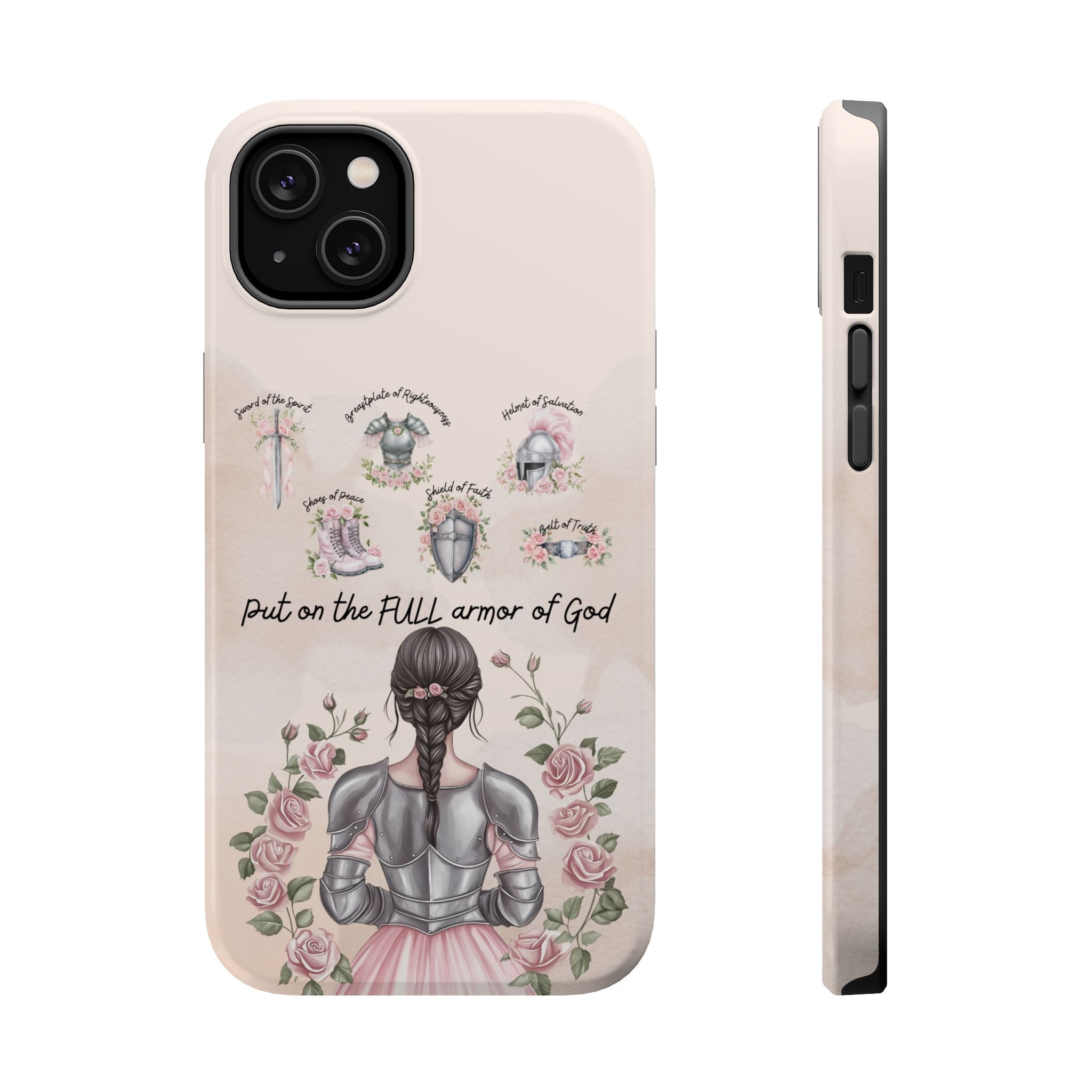 Armor of God Phone Case (dark hair, light skinned woman)
