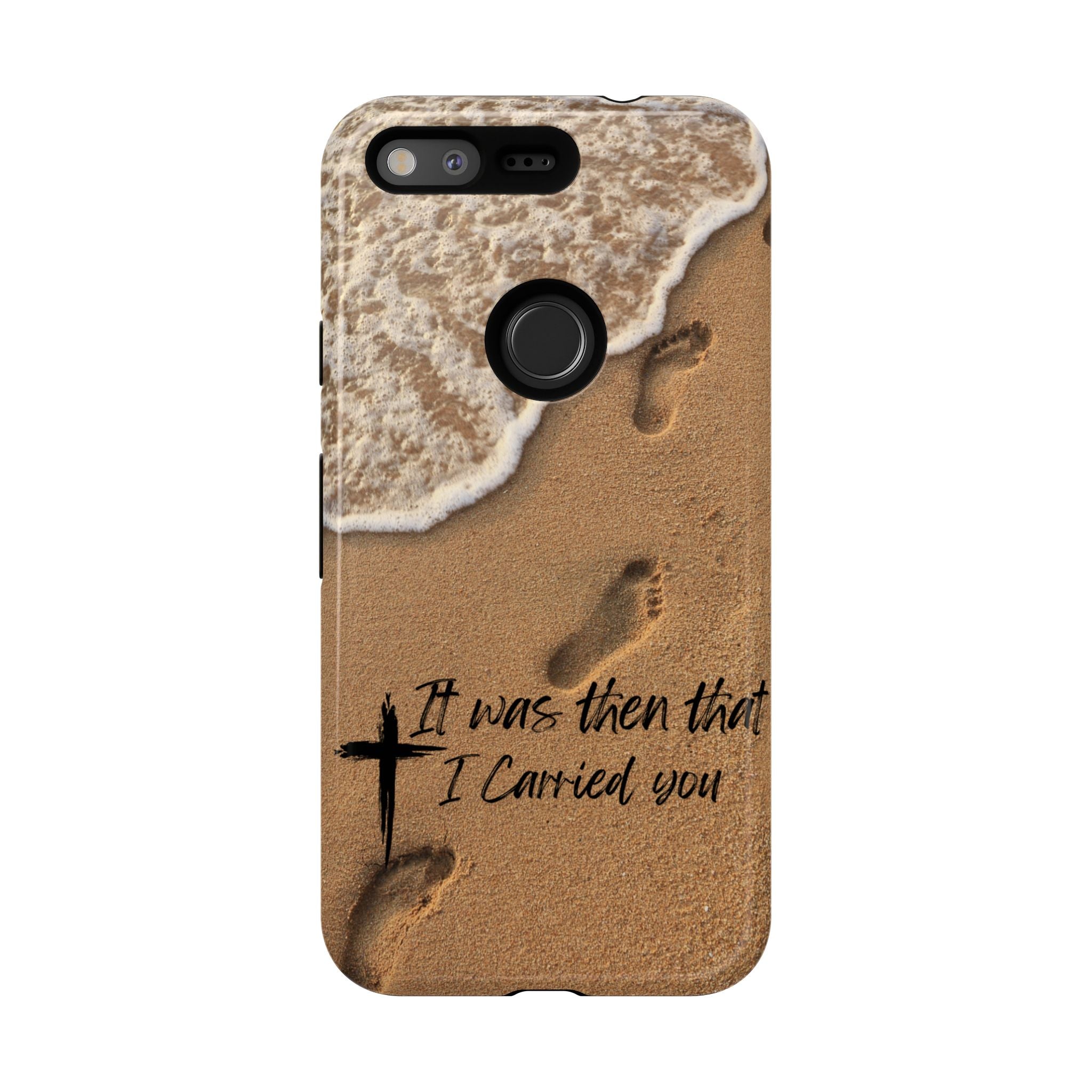 Footprints in the sand phone case