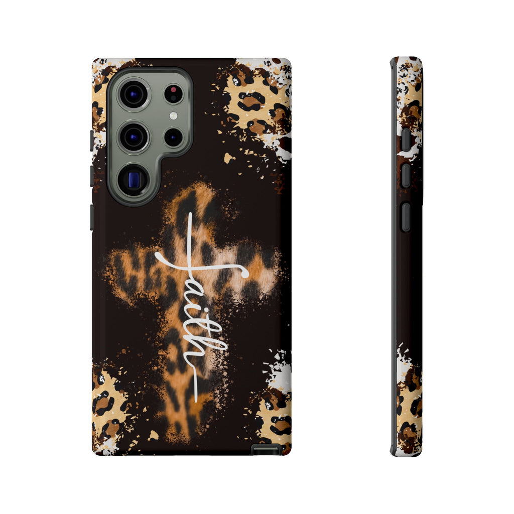 Faith Leopard Cross Non MagSafe Phone Case