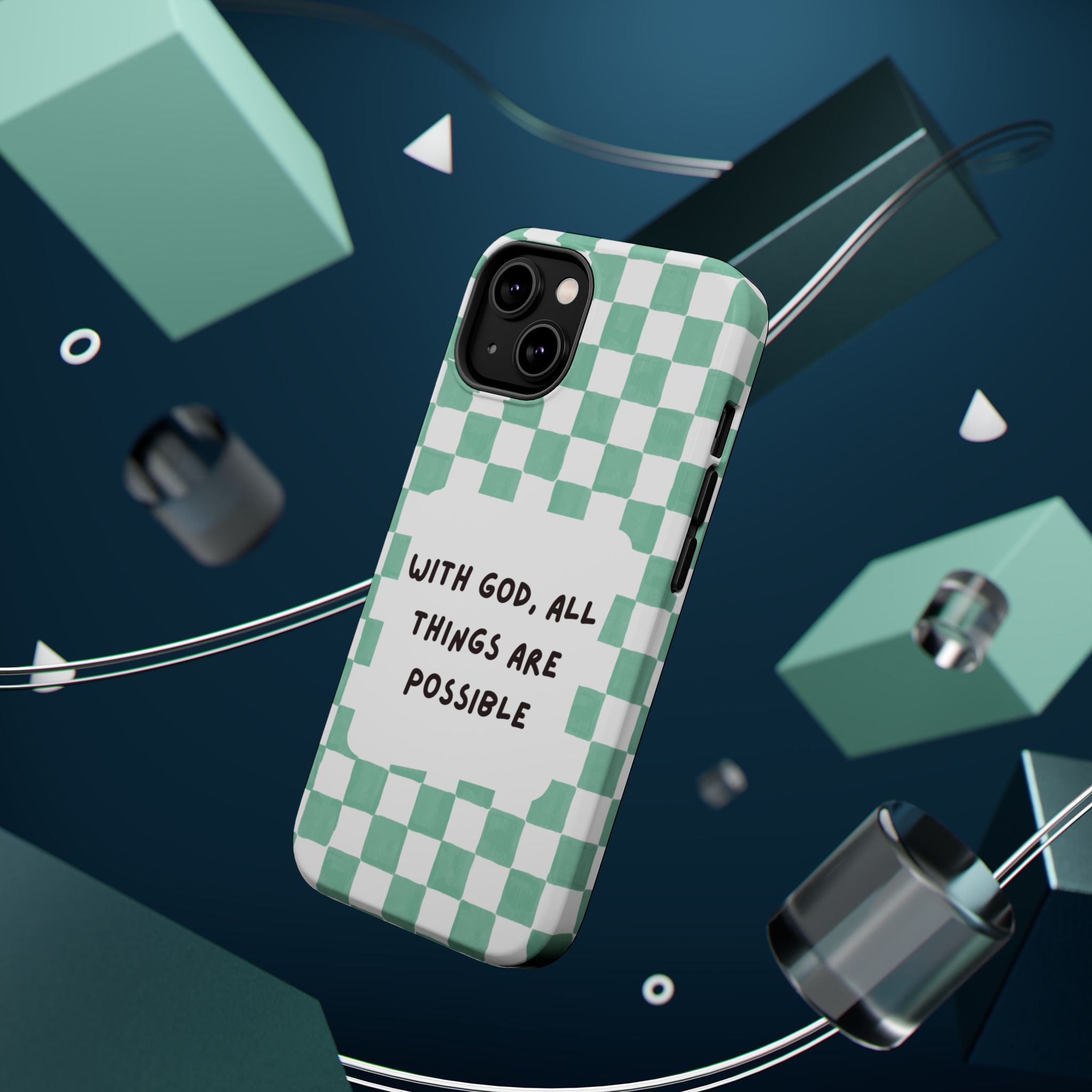 'With God' Checkered Phone Case