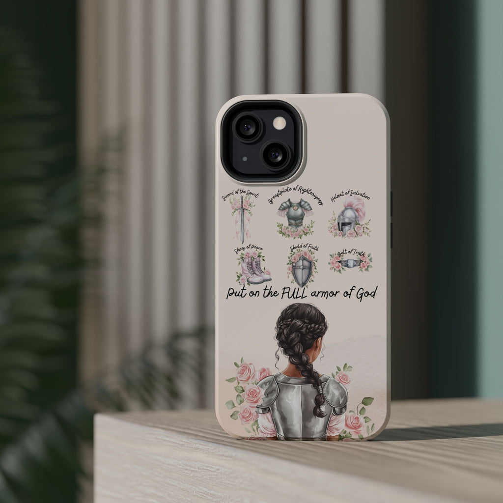 Armor of God (Dark haired woman) phone case