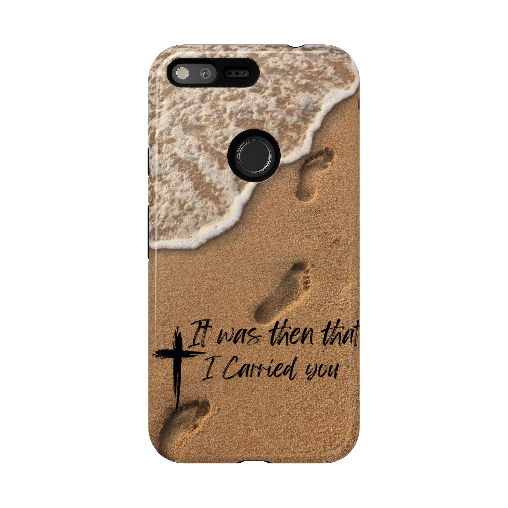 Footprints in the sand phone case