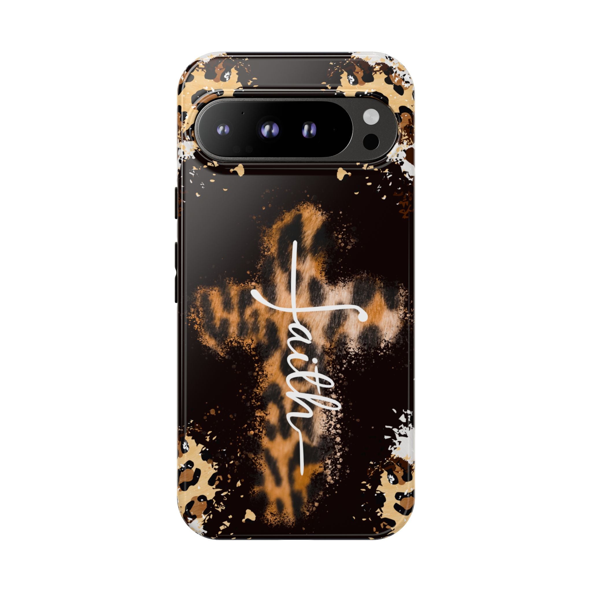 Faith Leopard Cross Non MagSafe Phone Case