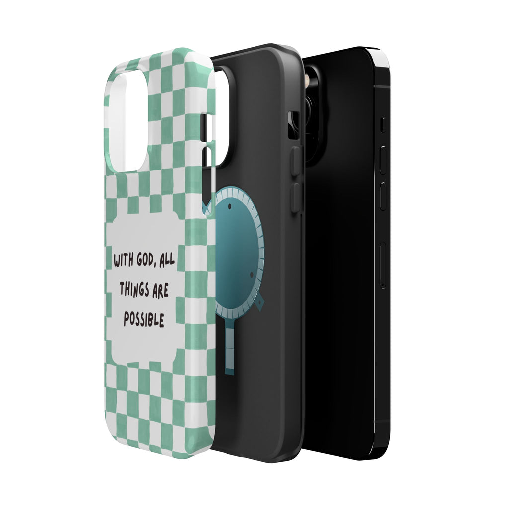 'With God' Checkered Phone Case