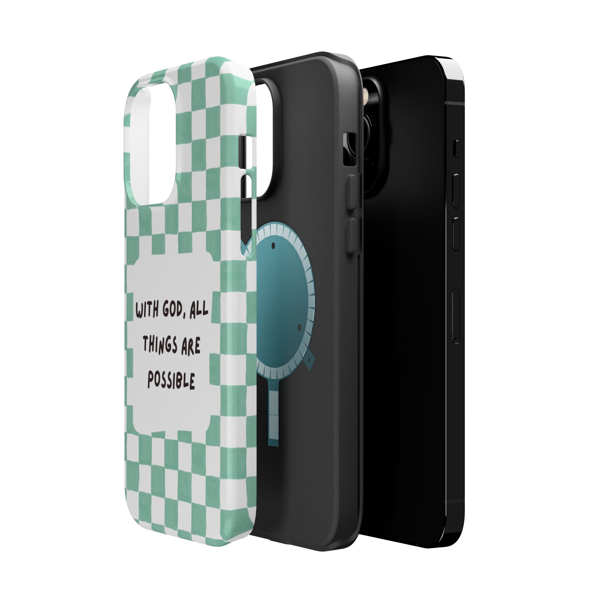 'With God' Checkered Phone Case