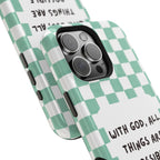 'With God' Checkered Phone Case