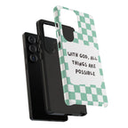"With God, All Things Are Possible" Non MagSafe Phone Case