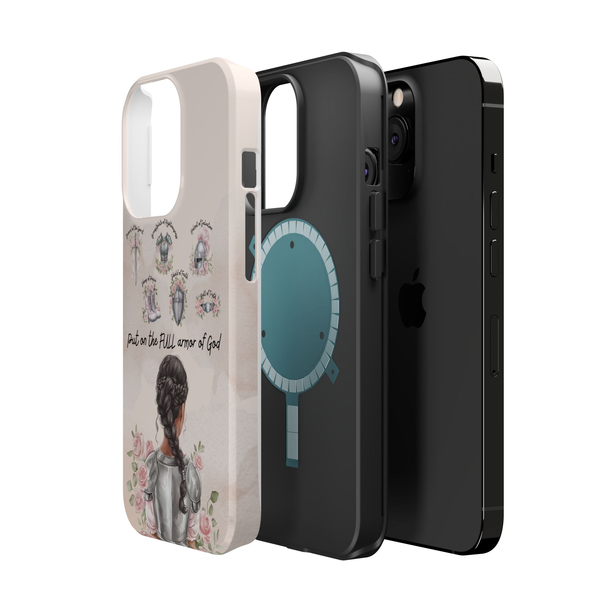Armor of God (Dark haired woman) phone case